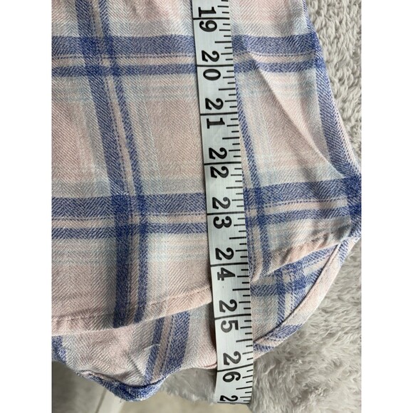 Rails Womens Hunter Shirt Pink Blue Button Front Plaid Soft Rayon Size Small - Picture 12 of 13